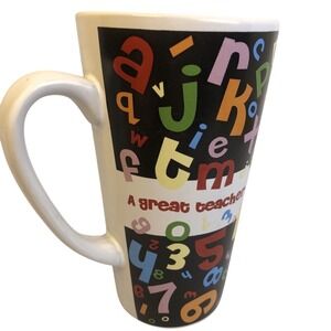 Mug Coffee Teacher Appreciation Gift Tall Ceramic 16oz Educator Present Alphabet